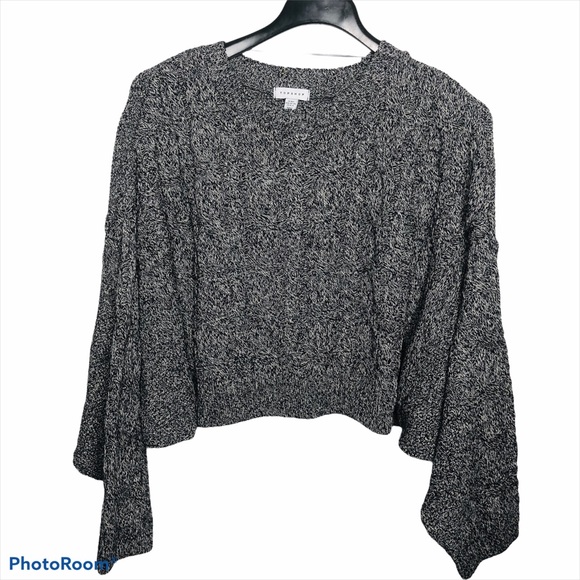 TOPSHOP Crop Batwing Sleeve cable Sweater - Picture 1 of 5